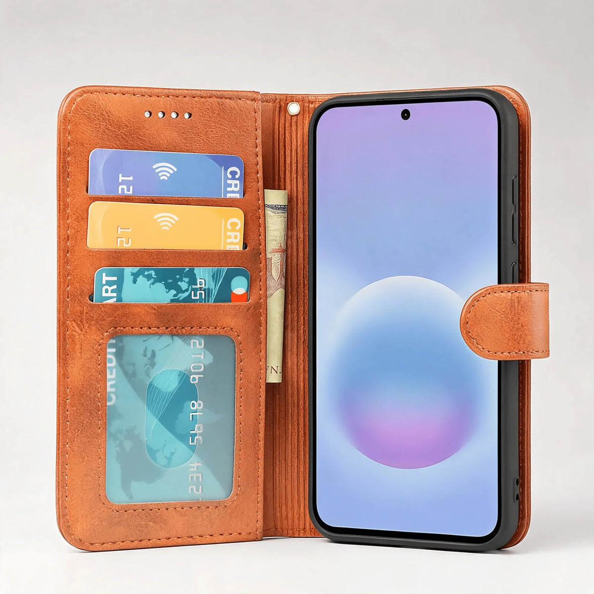 Samsung Galaxy A57 Book Flip Case Leather Wallet