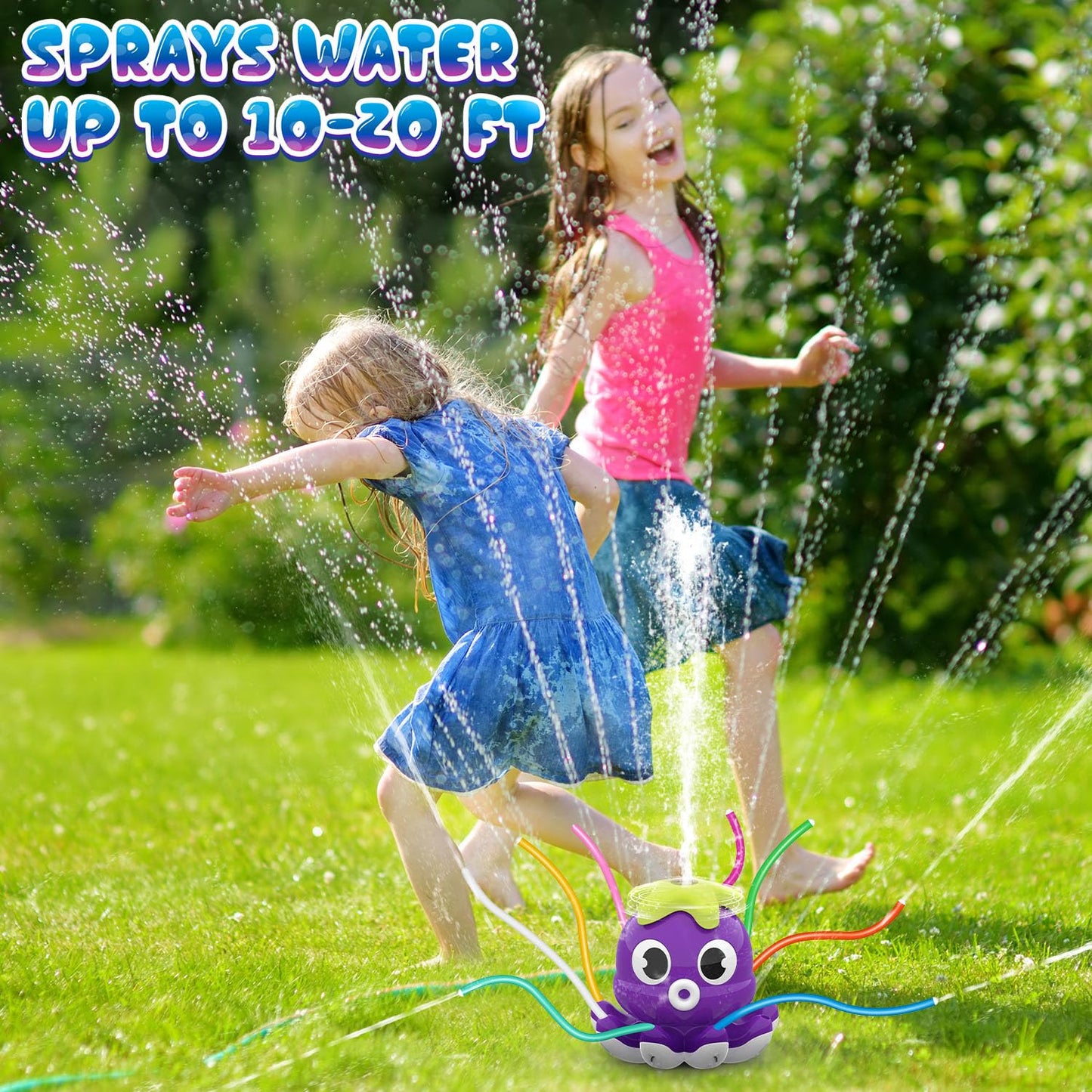 SAMTOP Octopus Water Sprinkler – 8 Wiggle Tubes, Garden Hose Attachment, Backyard Fun for Kids