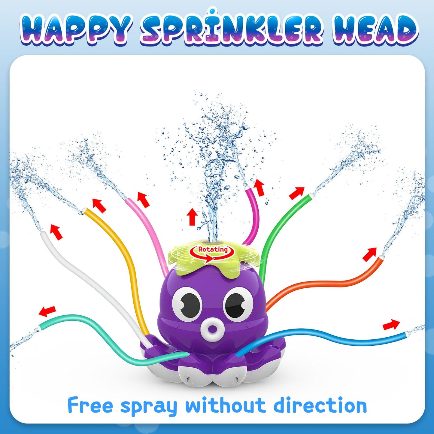 SAMTOP Octopus Water Sprinkler – 8 Wiggle Tubes, Garden Hose Attachment, Backyard Fun for Kids