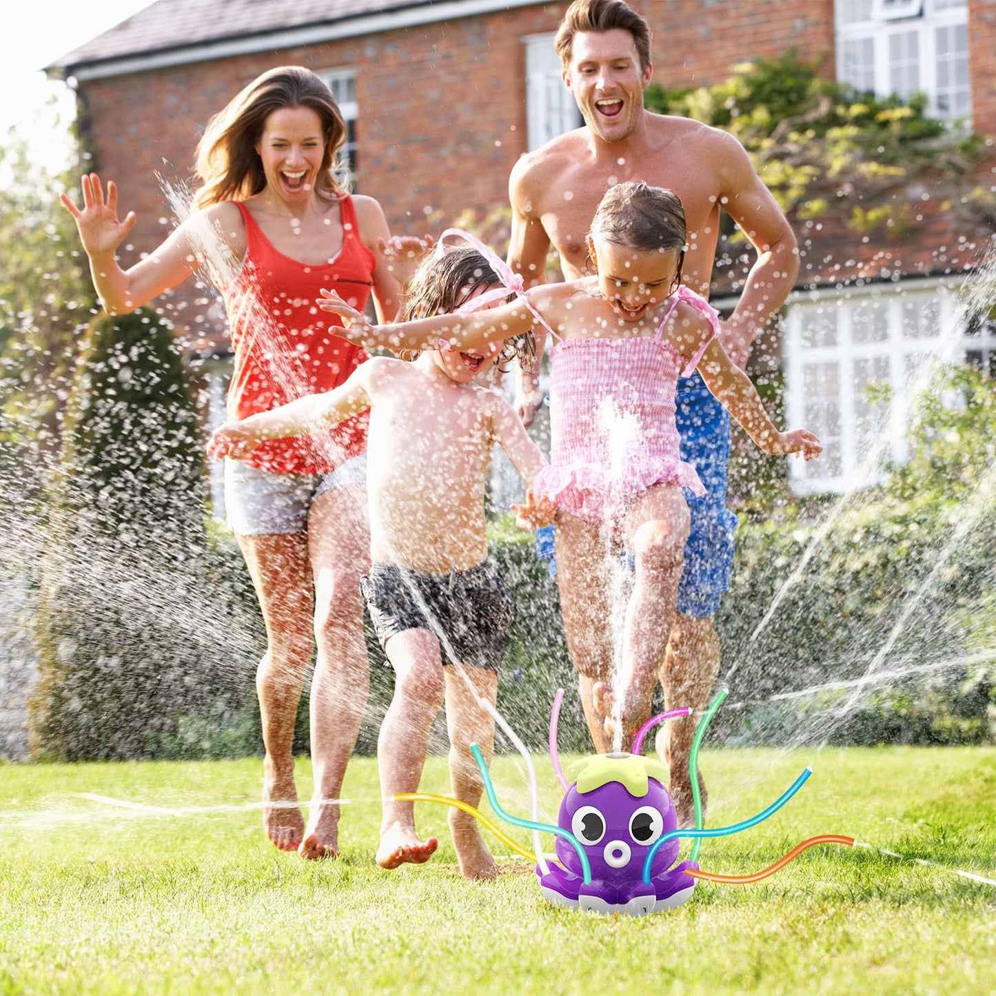SAMTOP Octopus Water Sprinkler – 8 Wiggle Tubes, Garden Hose Attachment, Backyard Fun for Kids