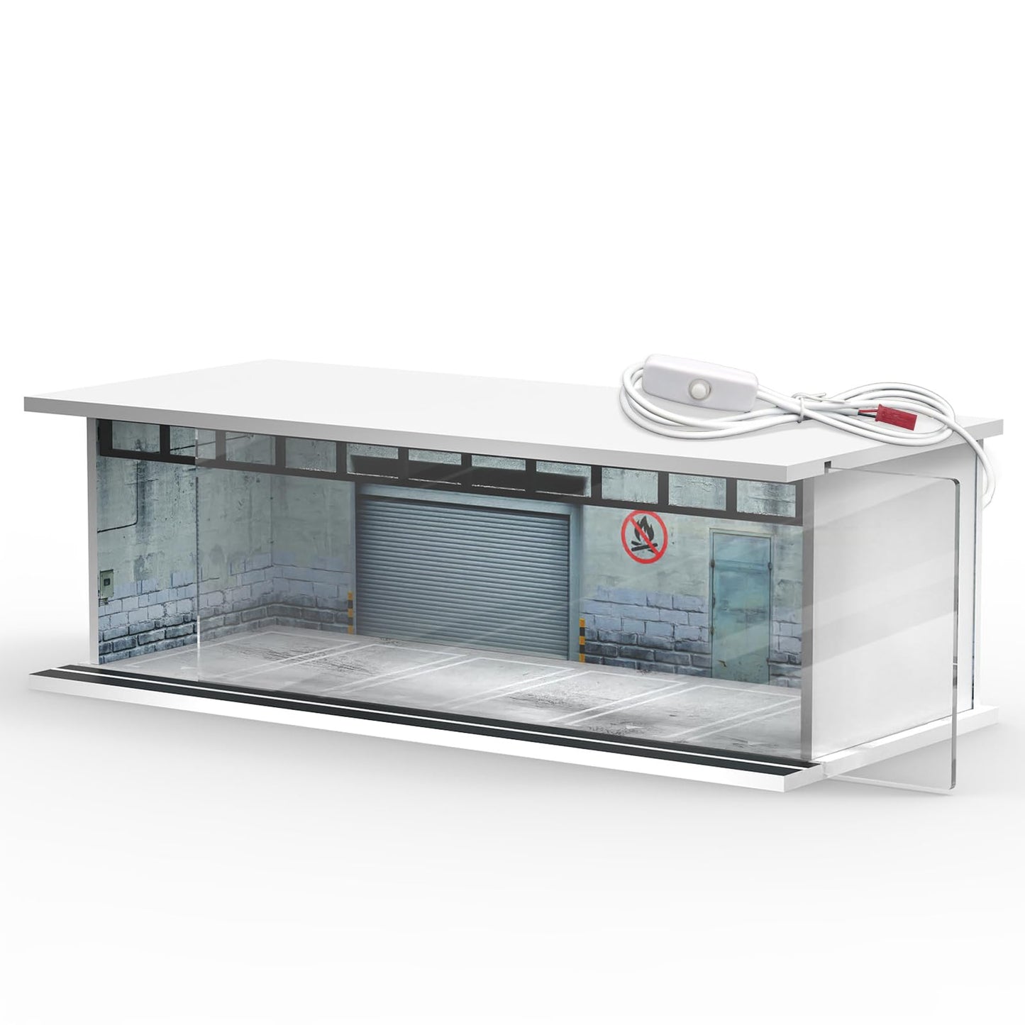 SAMYUCHO 1/64 Diecast Display Case with LED Light – Stackable Mini Garage for Cars