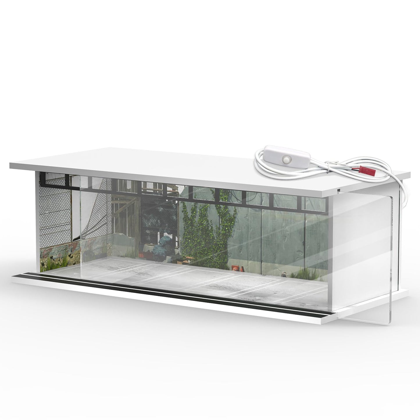 SAMYUCHO 1/64 Diecast Display Case with LED Light | Stackable Mini Garage for Hot Wheels & Matchbox Cars