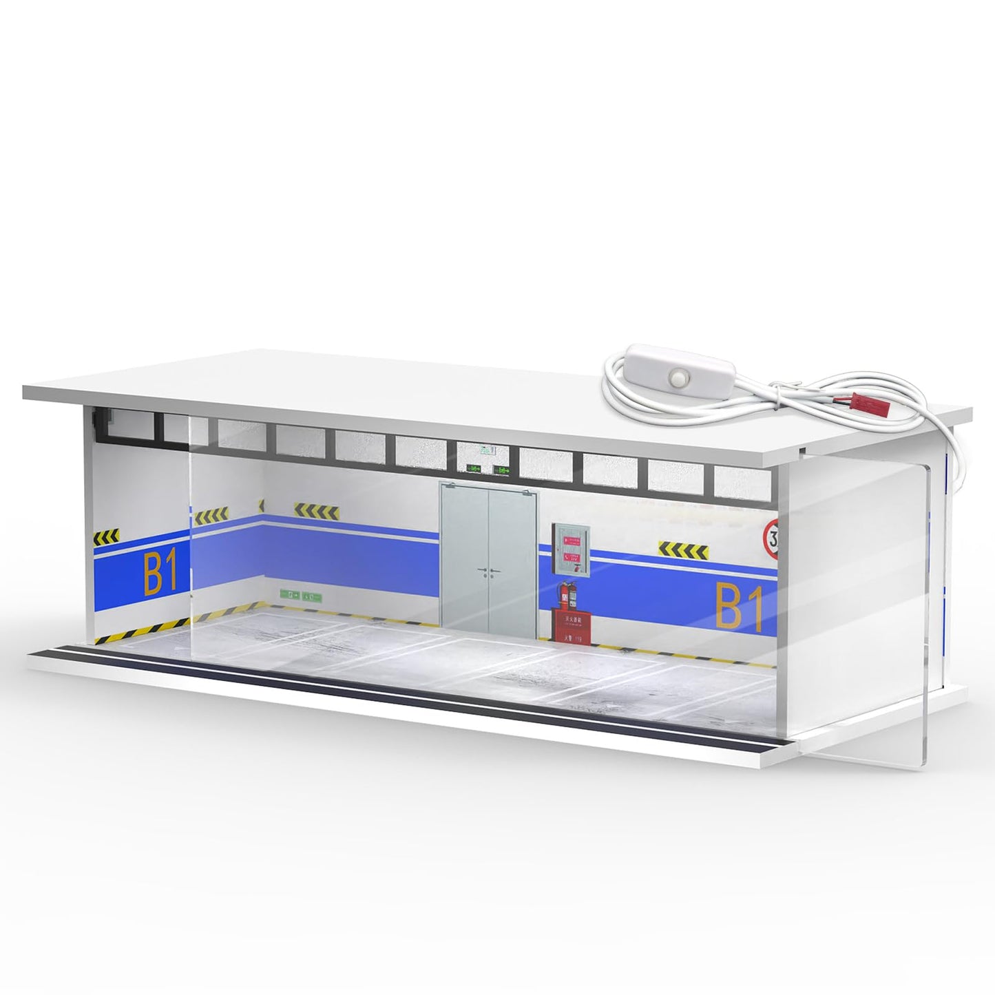 SAMYUCHO 1/64 Diecast Display Case with LED Light | Stackable Diorama for Hot Wheels & Matchbox Cars