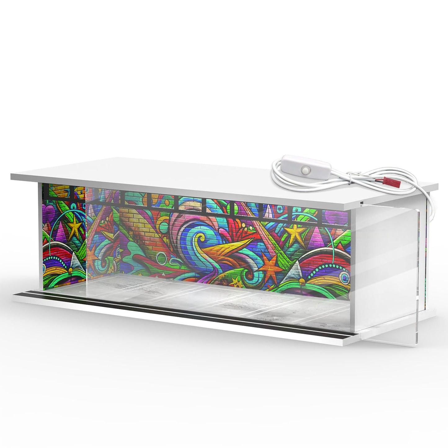 SAMYUCHO 1/64-Scale Diecast Display Case with LED Light – Stackable Acrylic Diorama for Cars