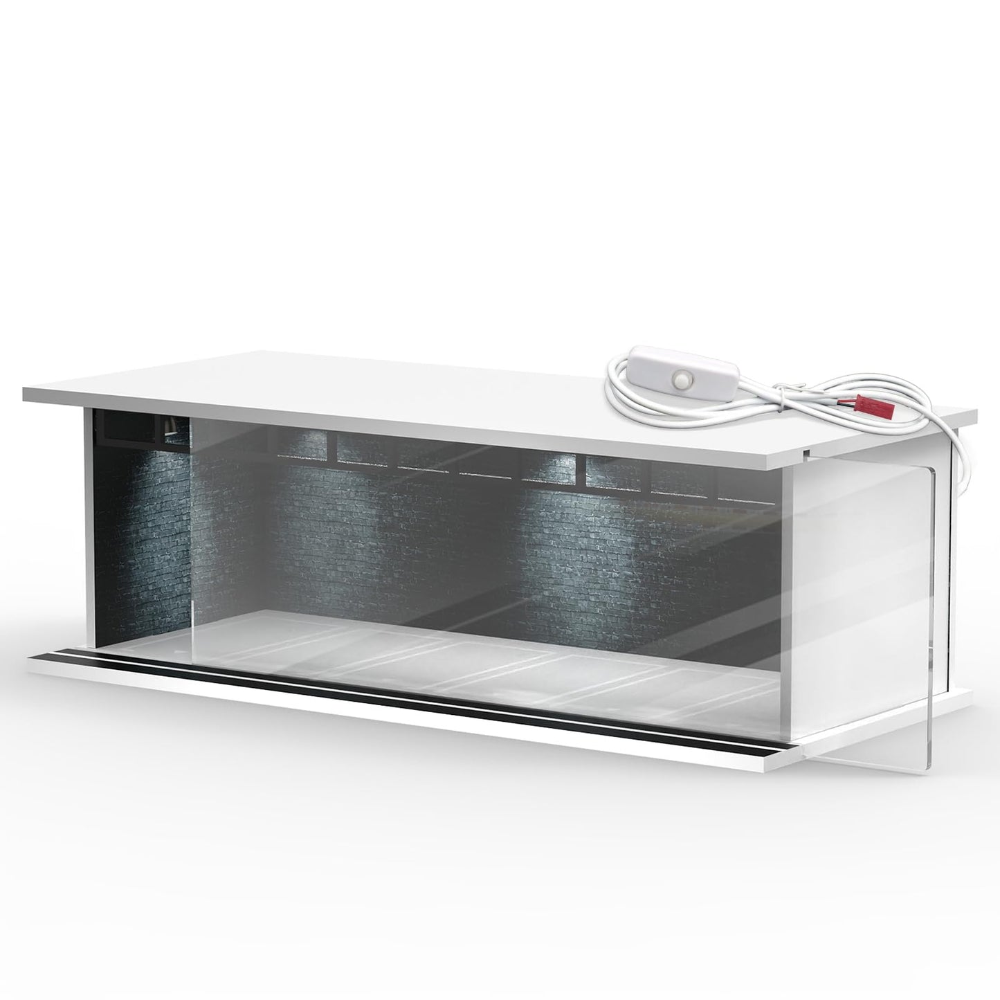 SAMYUCHO 1/64 Diecast Display Case with LED Light | Stackable Acrylic Garage for Hot Wheels & Matchbox Cars