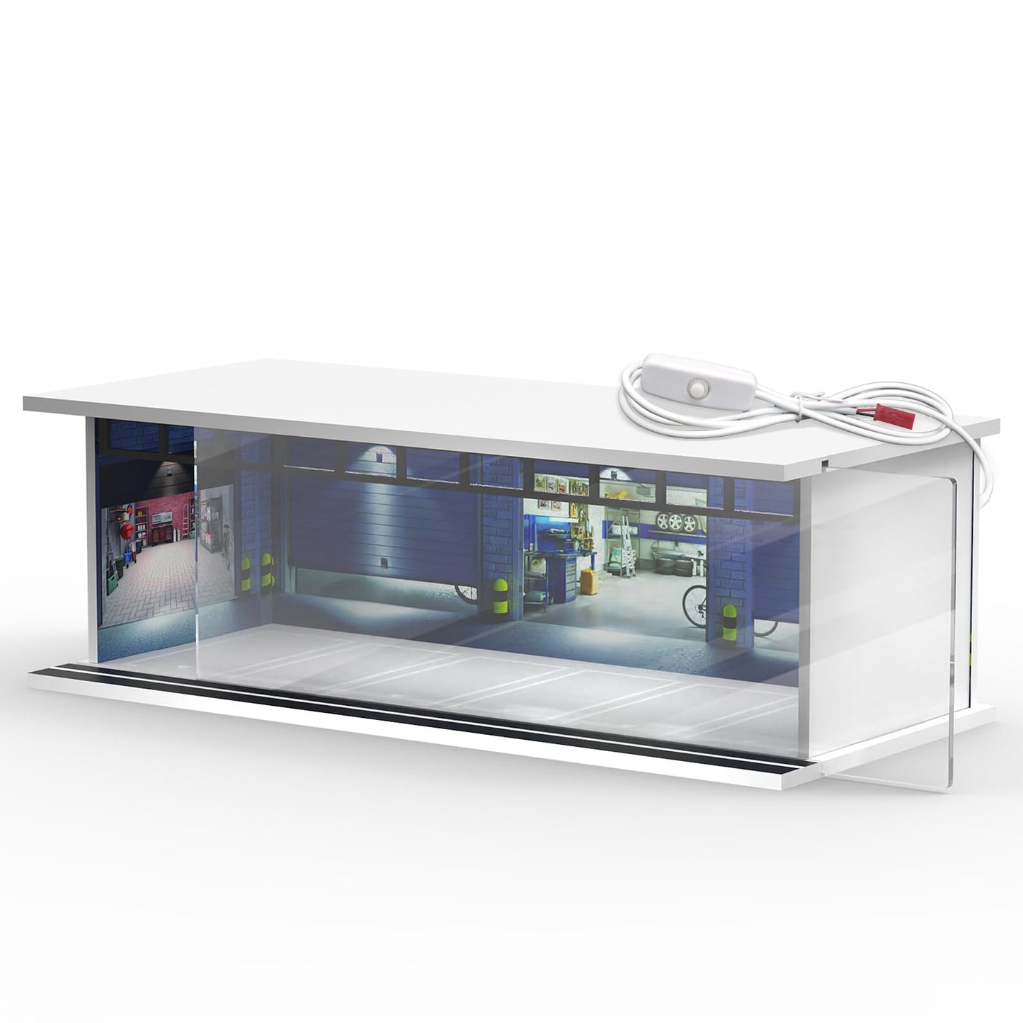 SAMYUCHO 1/64 Diecast Display Case with LED Light – Stackable Acrylic Diorama Storage for Hot Wheels & Matchbox Cars