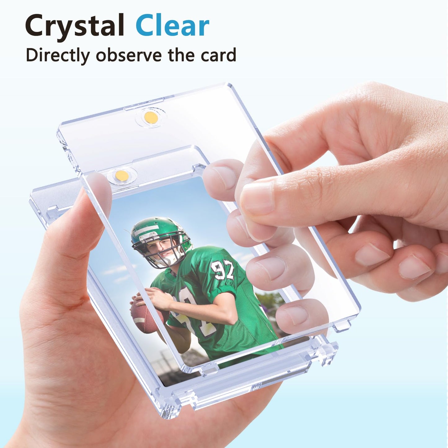 SAMYUCHO 100-Pack Magnetic Card Holders – 35pt Display Case Protectors for Trading Cards