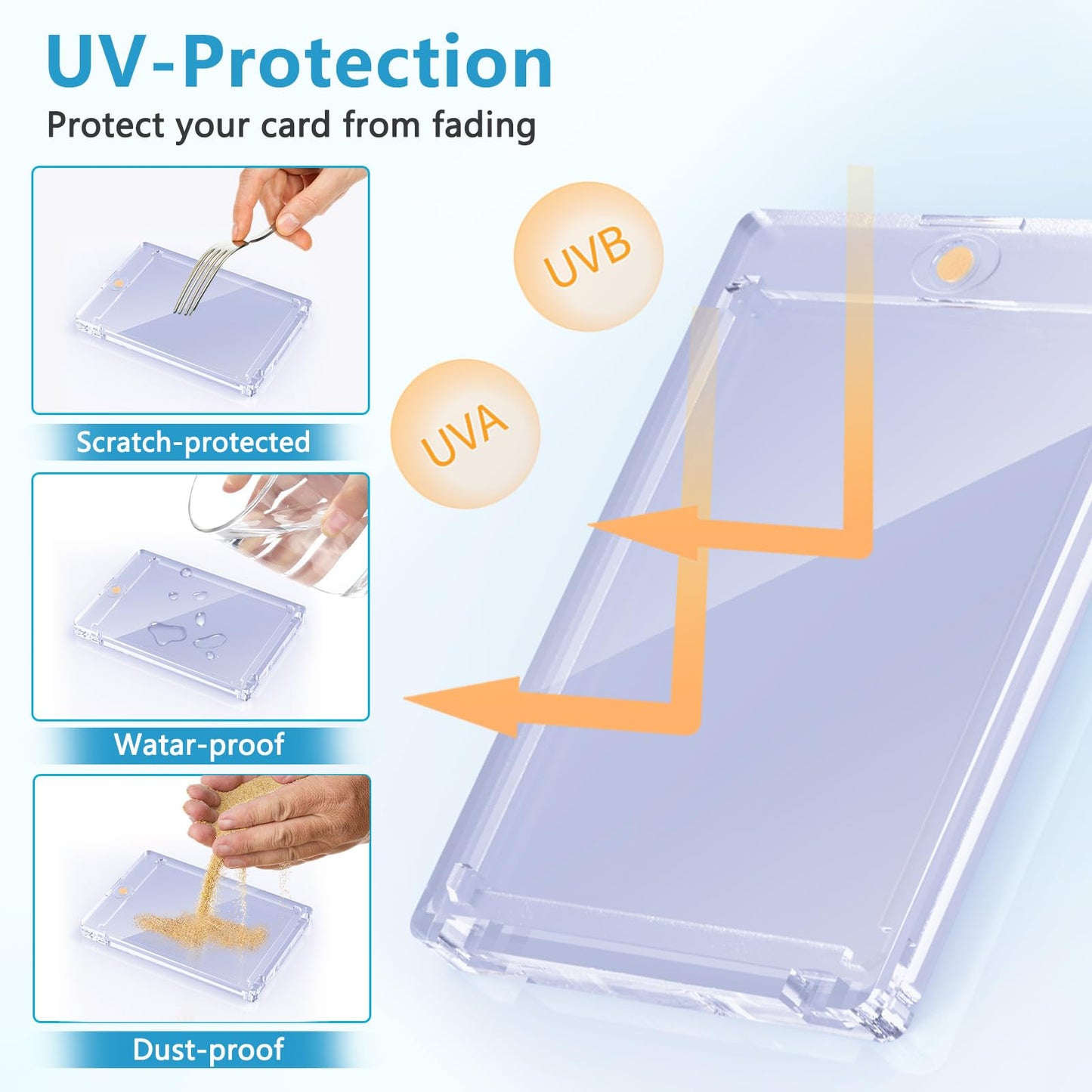 SAMYUCHO 100-Pack Magnetic Card Holders – 35pt Display Case Protectors for Trading Cards