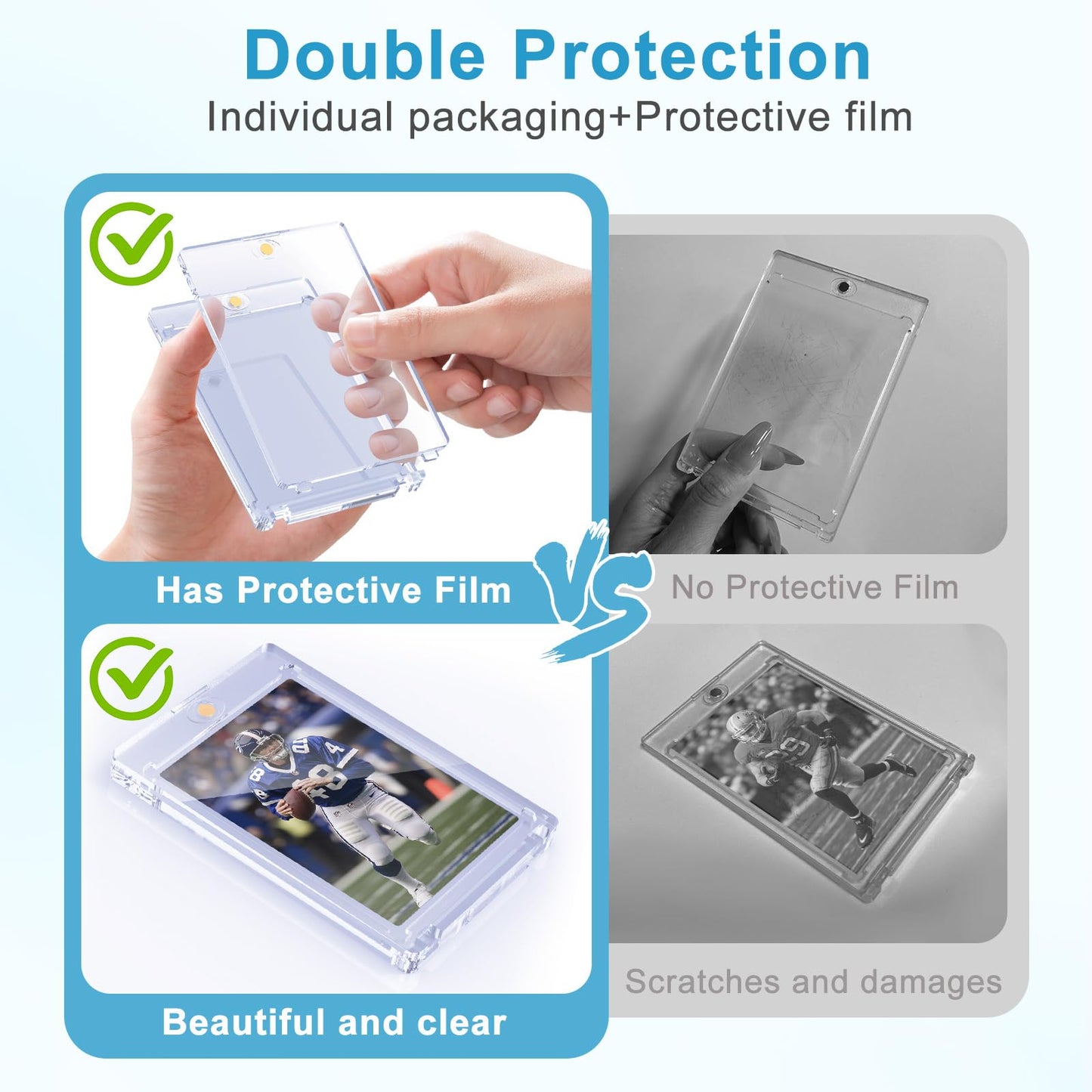SAMYUCHO 50ct Magnetic Card Holders – 35pt UV-Protected MTG/TCG Display Cases