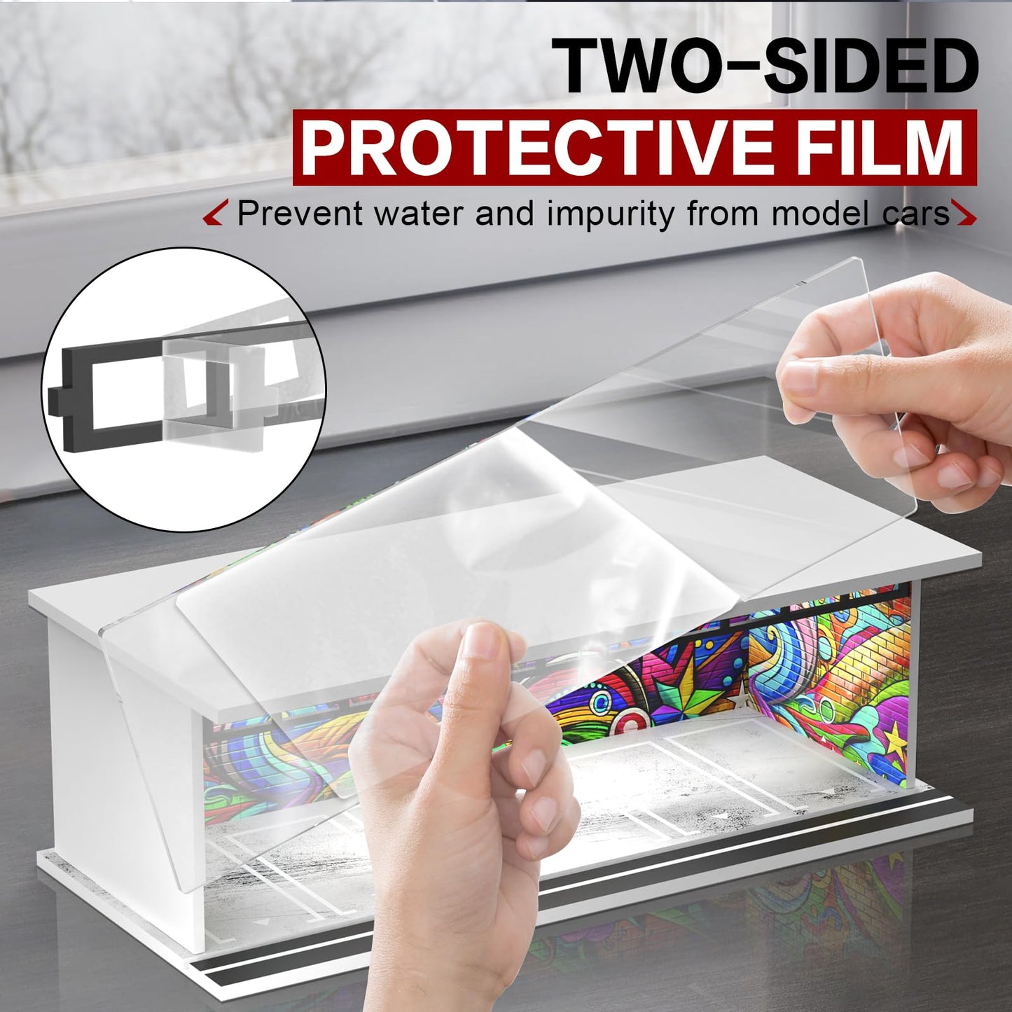 SAMYUCHO 1/64-Scale Diecast Display Case with LED Light – Stackable Acrylic Diorama for Cars
