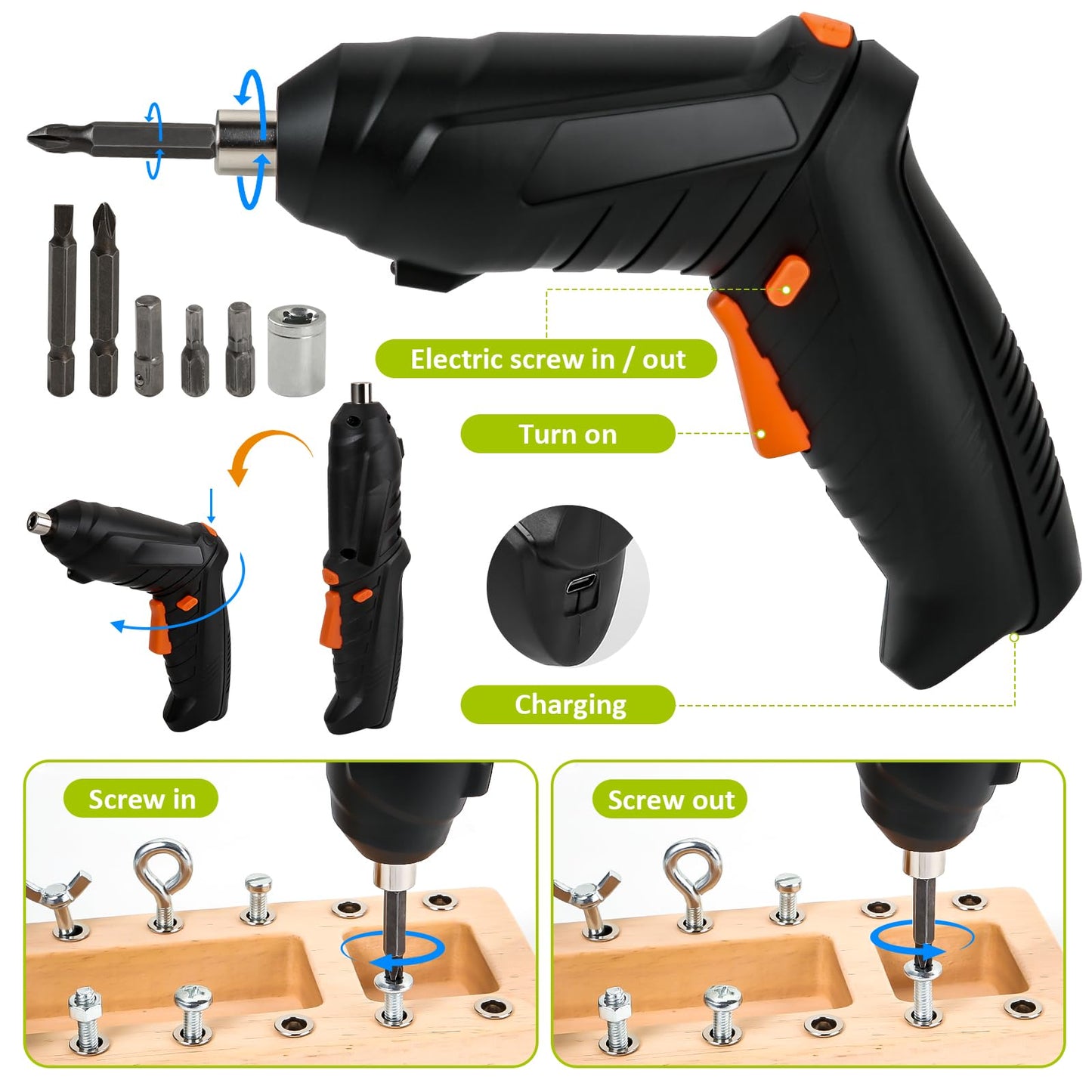 SANANT Montessori Screwdriver Board Set – 21-in-1 Wooden STEM Toy with Electric Drill (Ages 3–6)