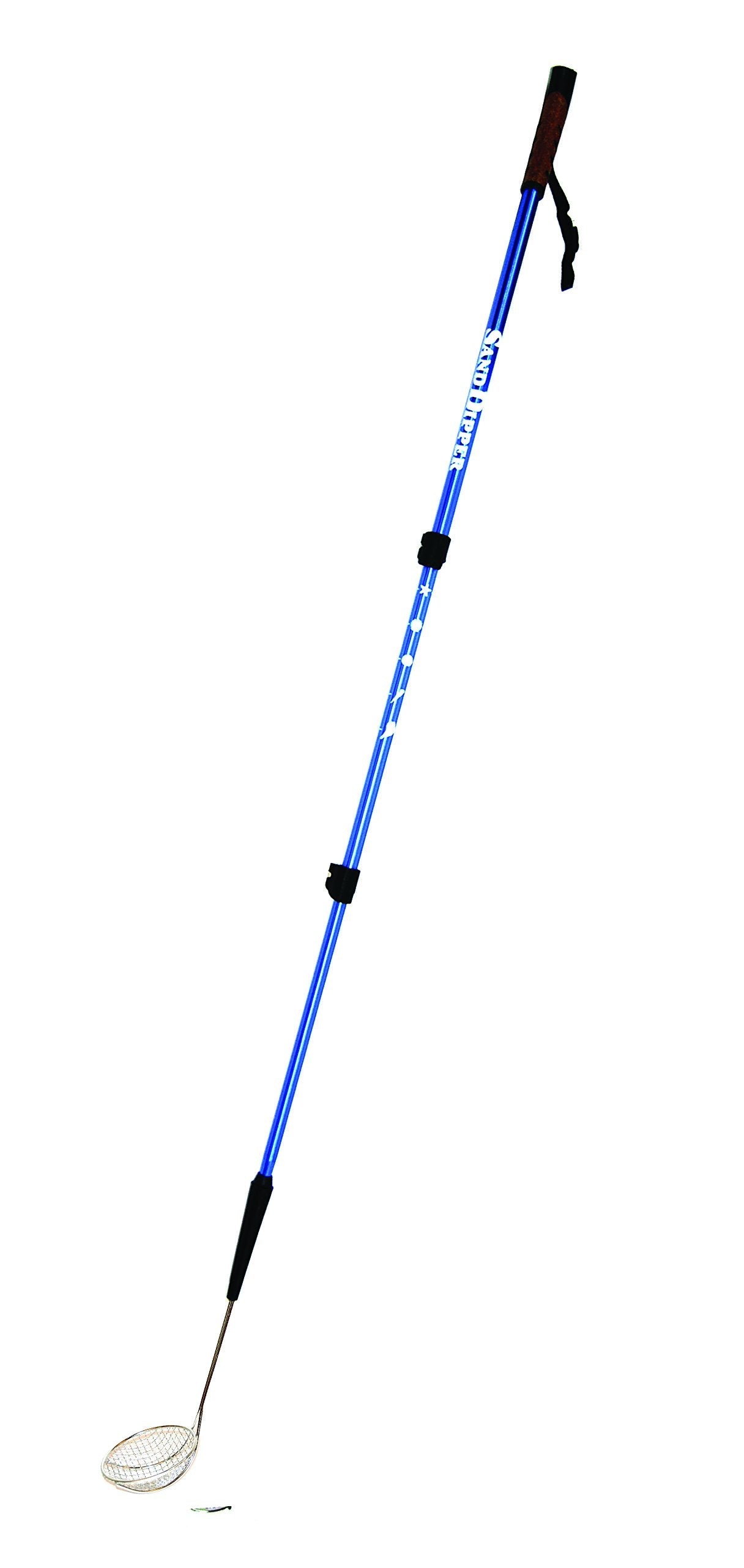 Sand Dipper Beach Scoop Shovel – Adjustable 34 to 64 Inch Pole, Blue, 4-Inch Basket