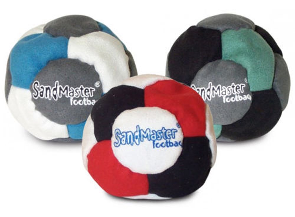 SandMaster World Footbag 3-Pack – Multicolor Hacky Sacks for Consistent Kicks