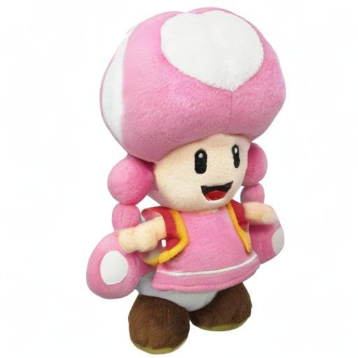 Sanei Toadette Plush - Super Mario All Star Collection, 7.5-Inch, Officially Licensed