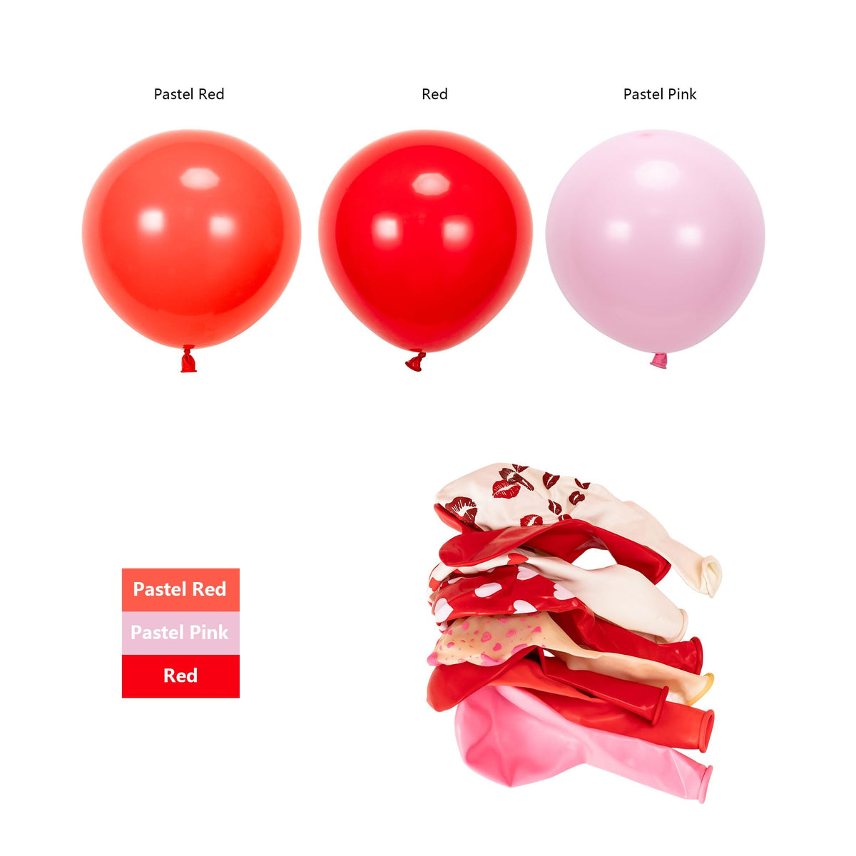 SANERYI 160pcs Valentine’s Balloon Arch Garland Kit – Red & Pink Hearts Backdrop (3.2x6 ft) for Weddings & Celebrations