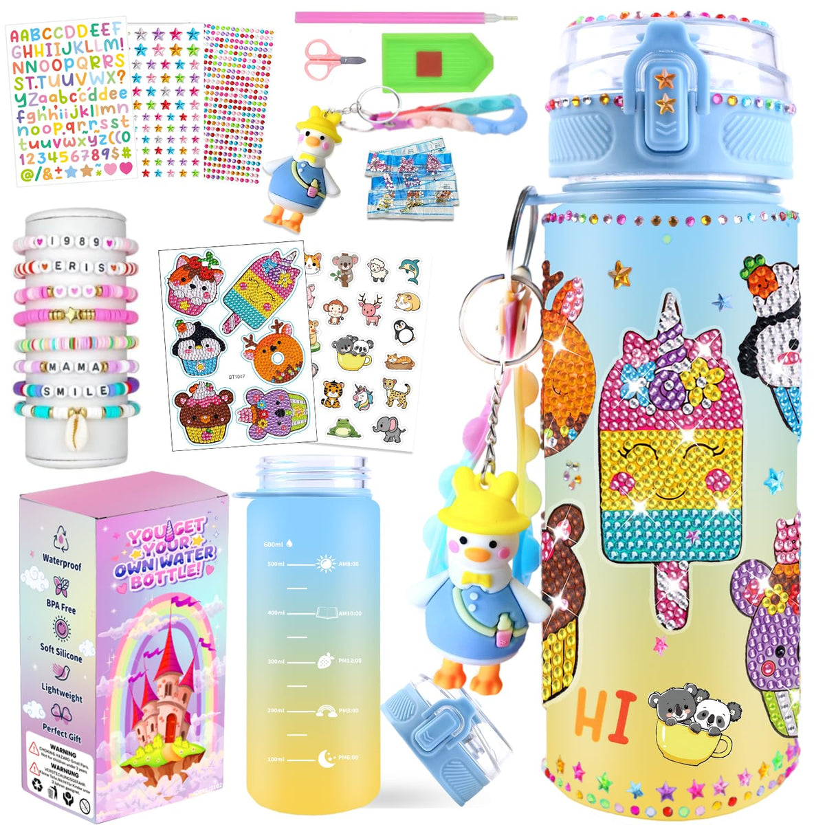 Sanilinwild Water Bottle Decorating Kit for Girls – DIY Craft & Gift