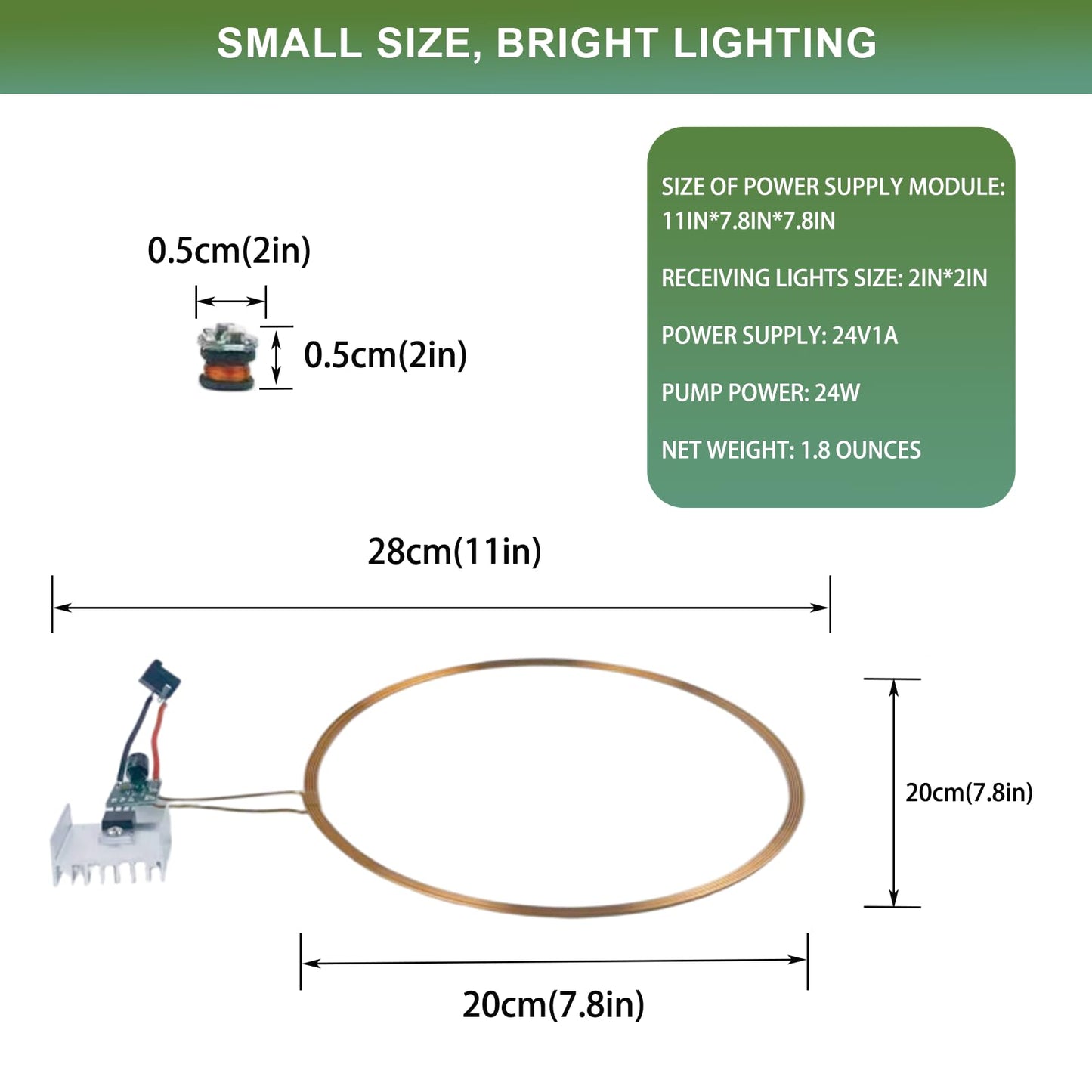 Sanjmonky Wireless Induction LED Color Light Module – 0-8in Sensing, 20 Color-Changing LEDs