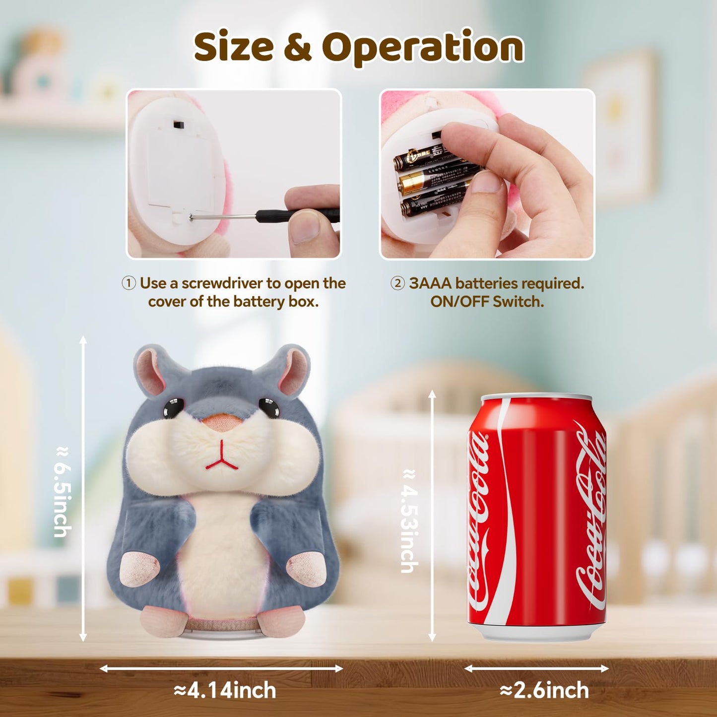SANJOIN Talking Hamster Toy for Kids 2-4 — Repeats What You Say | CPC Certified