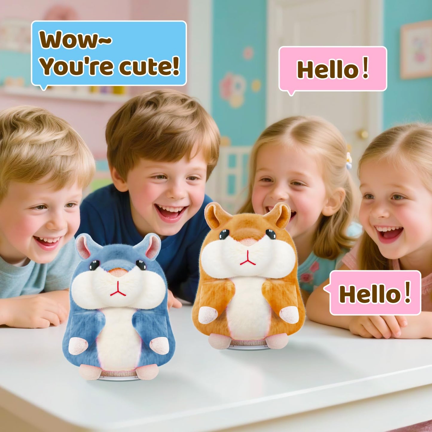 SANJOIN Talking Hamster Plush Toy for Kids — Repeats Your Voice | Interactive 6.5 in Brown Plush