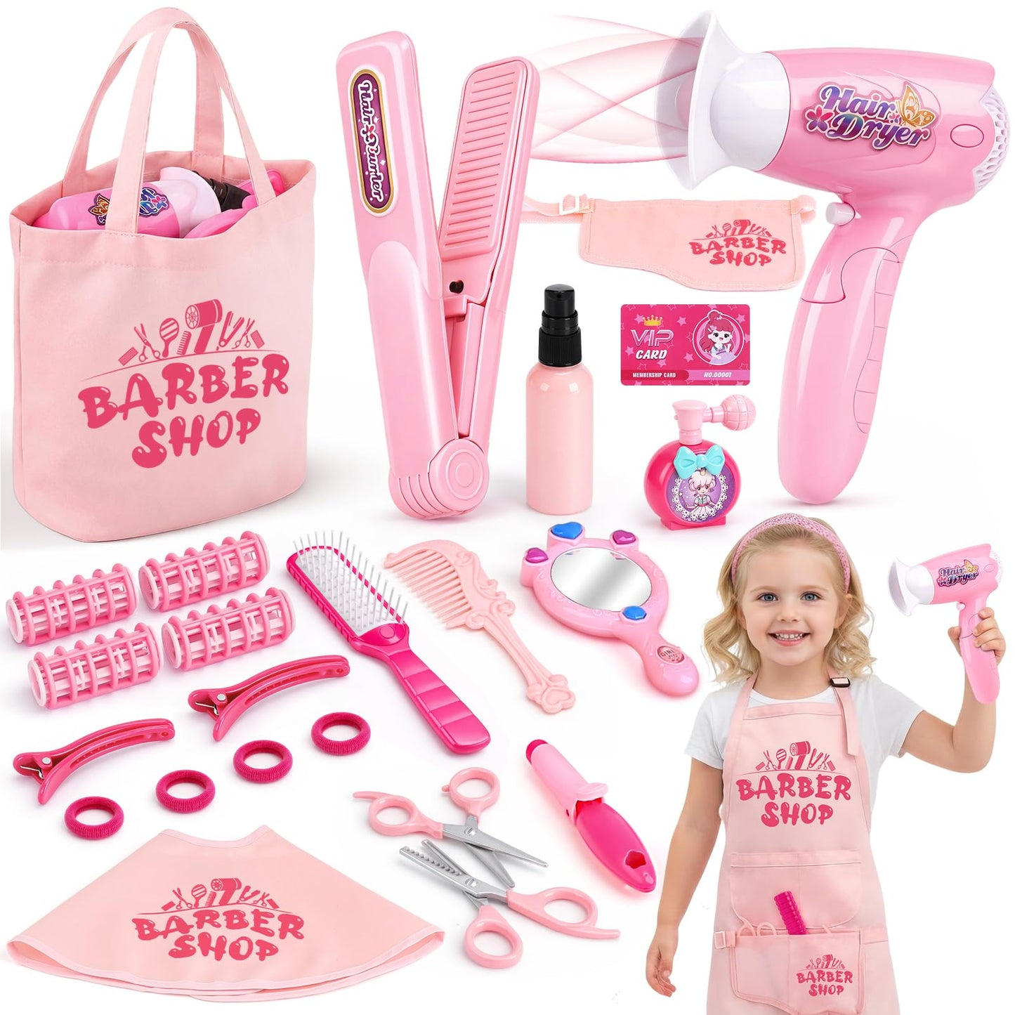 Sanlebi Hair Salon Toys – 25-Piece Pretend Play Set for Girls 3-6