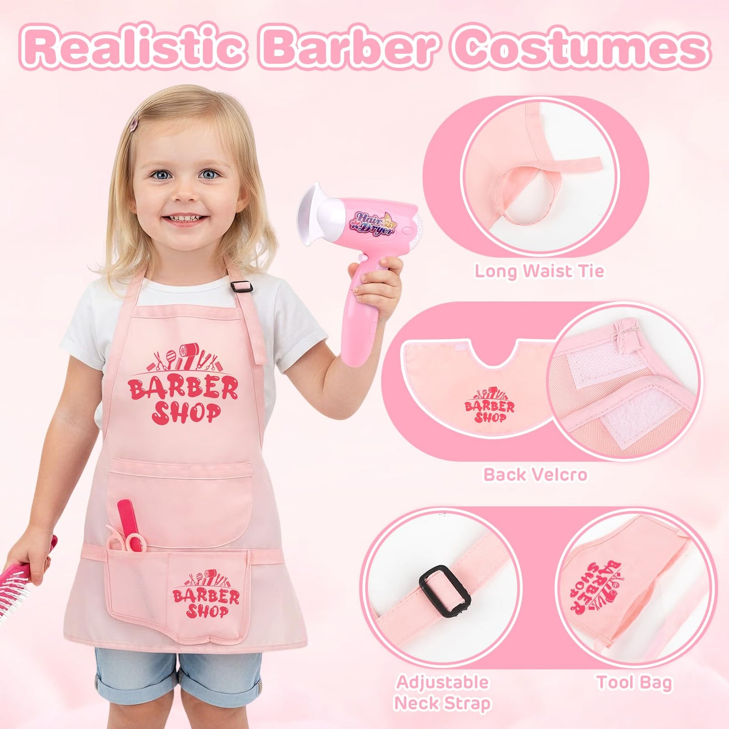 Sanlebi Hair Salon Toys – 25-Piece Pretend Play Set for Girls 3-6