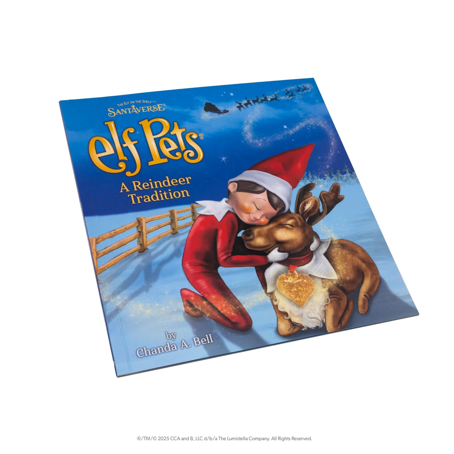 Elf Pets: A Reindeer Tradition — Illustrated Storybook & Reindeer Plush with Golden Heart Charm