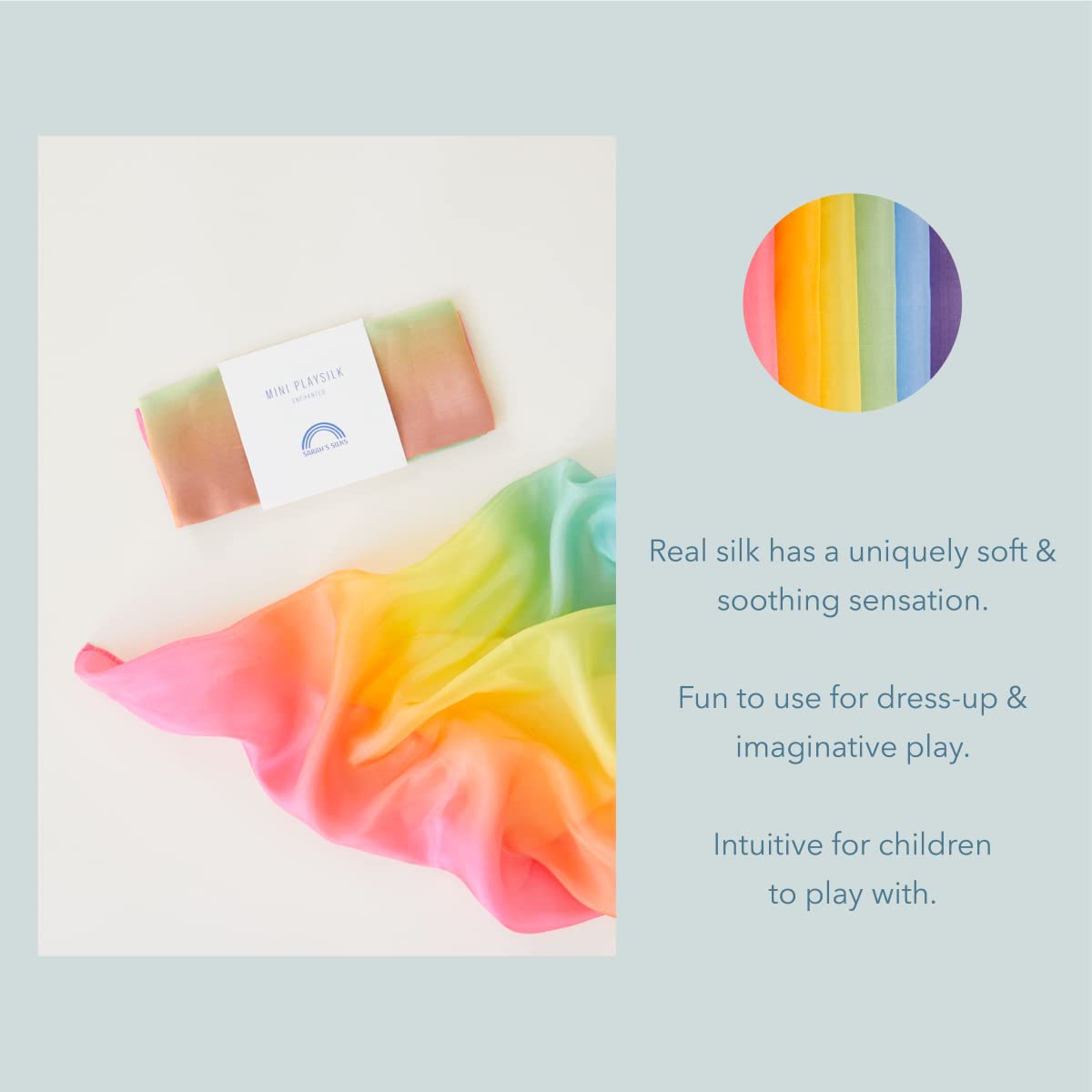 Sarah's Silks Enchanted Mini Playsilks – Rainbow Open-Ended Play