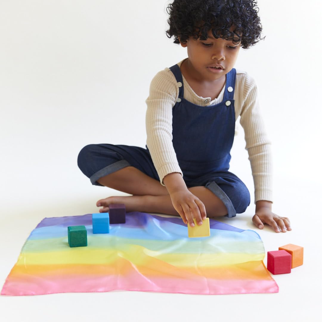 Sarah's Silks - Set of 5 Enchanted Mini Playsilks, 21 inch Silk Squares for Dance and Pretend Play