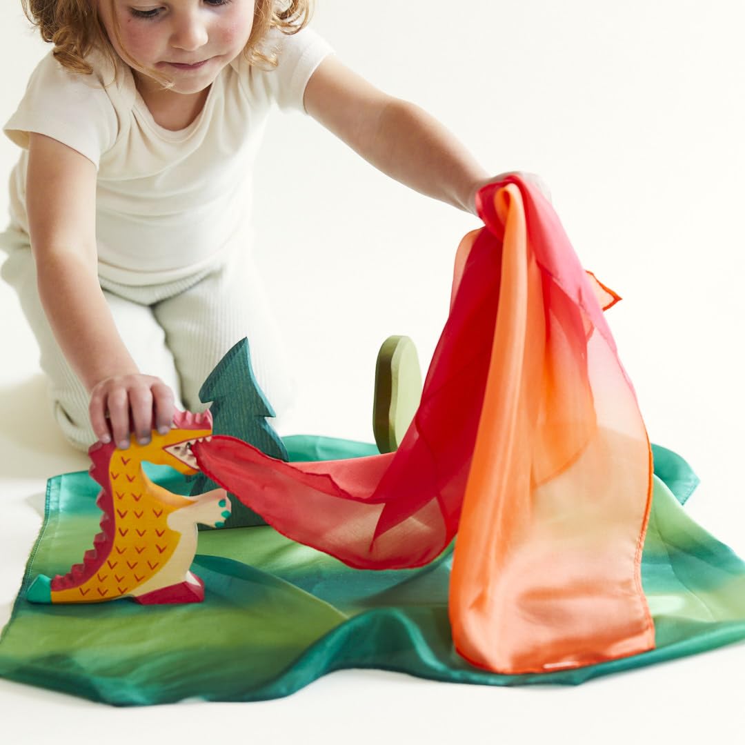Sarah's Silks - Set of 5 Enchanted Mini Playsilks, 21 inch Silk Squares for Dance and Pretend Play