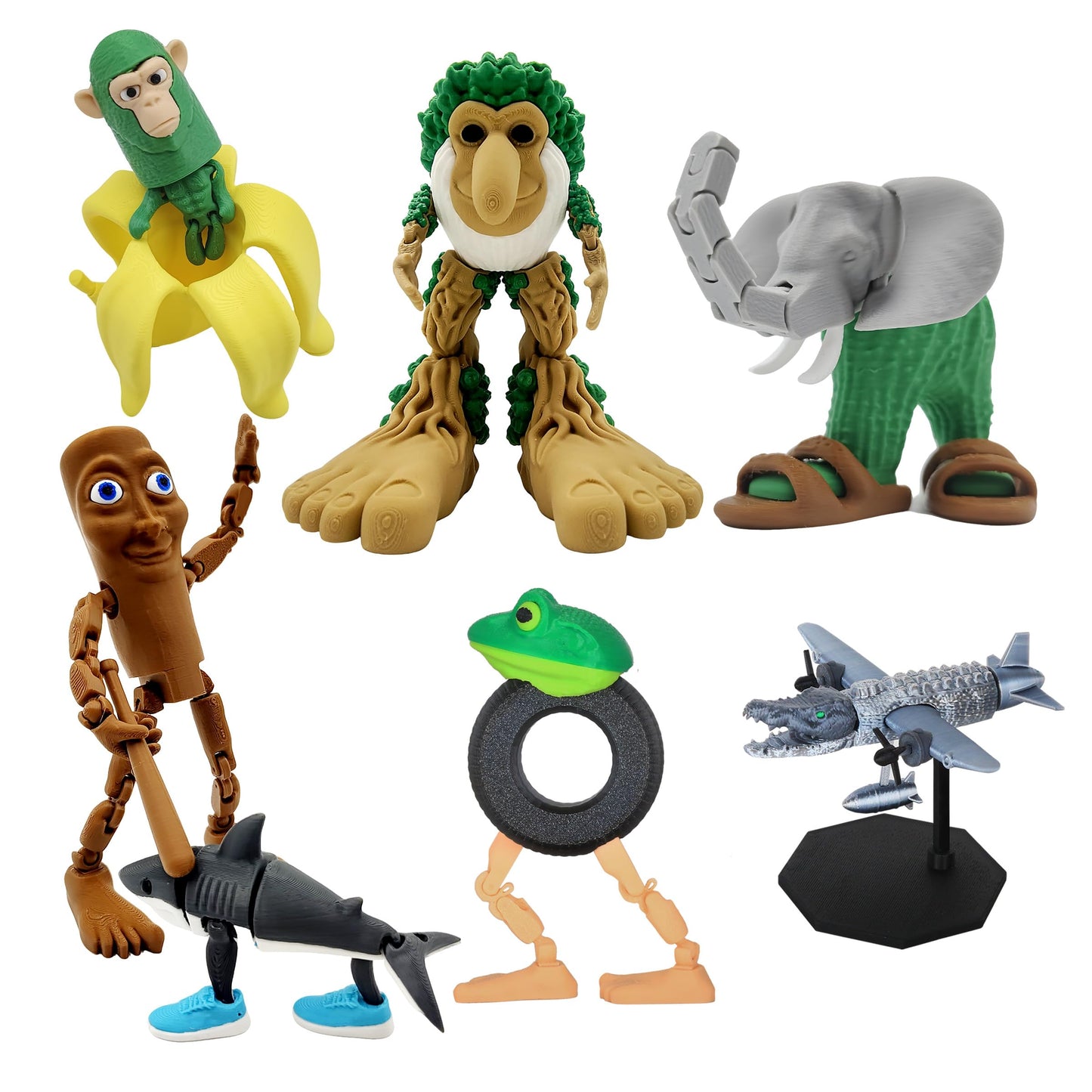 Sarcidery Brainrot Toys - Large Poseable Italian Brainrot Figures (7Pcs)