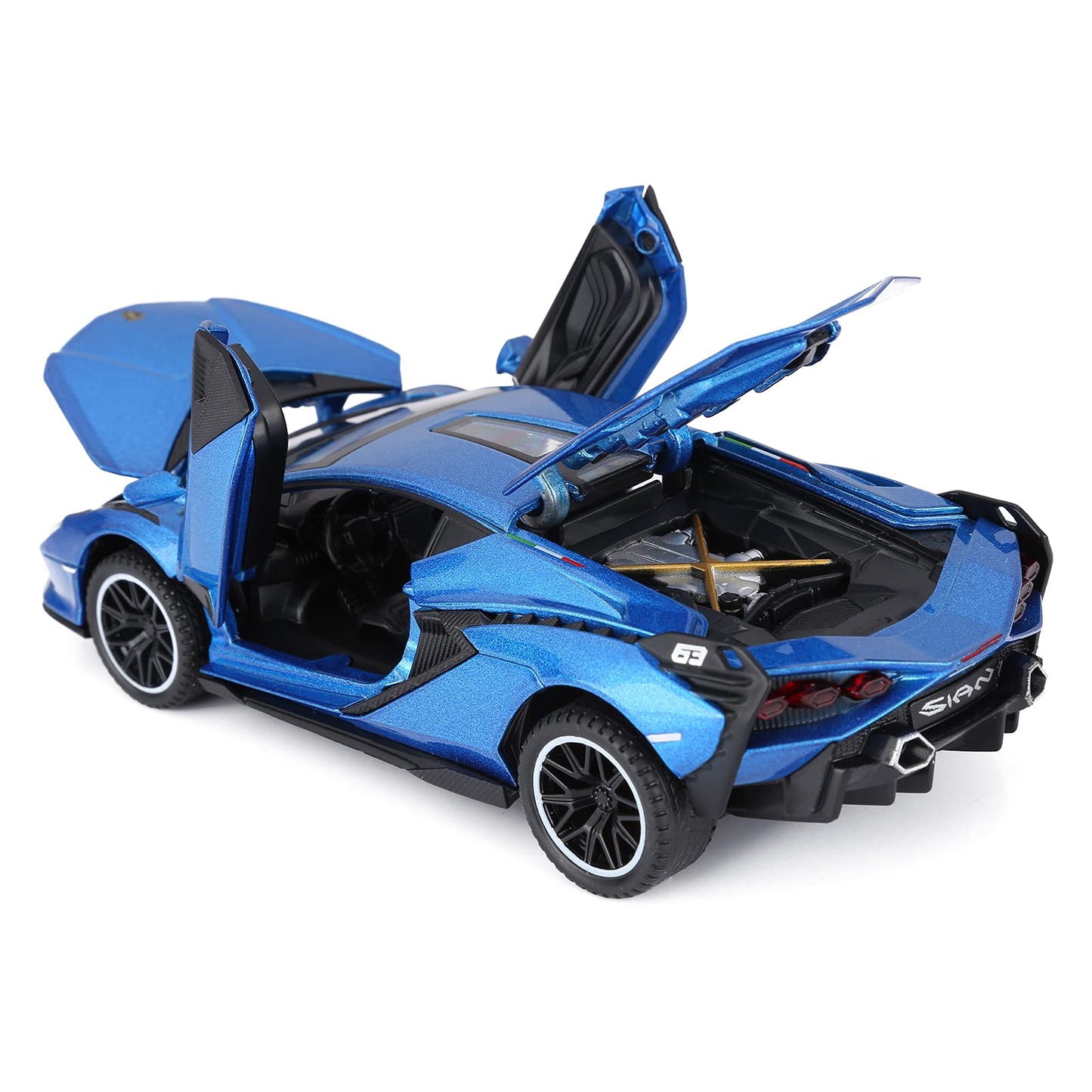 SASBSC Lamb Toy Cars Sian Diecast – Light & Sound Pull-Back (Blue) 1/32