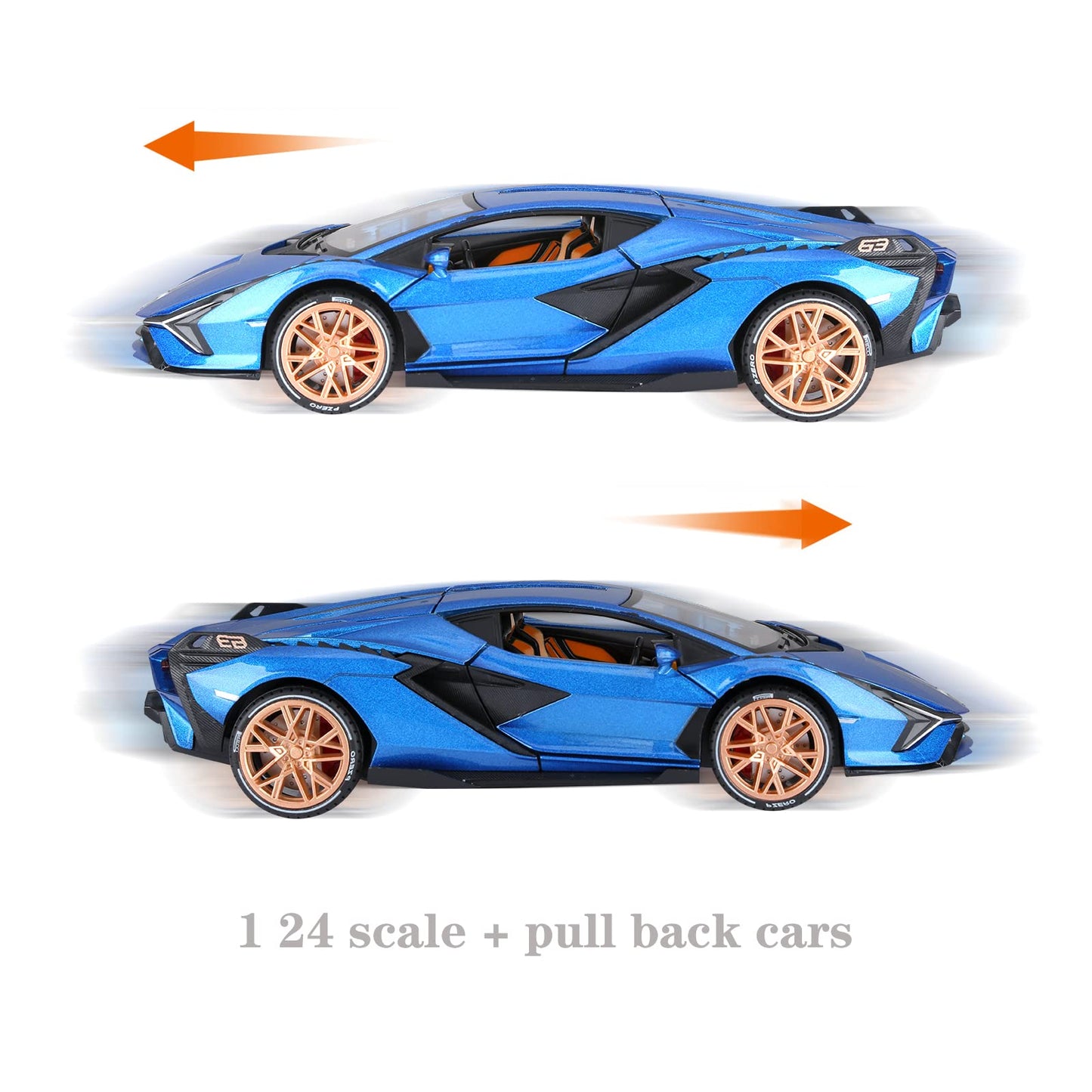 SASBSC Lamb Toy Cars Sian FP37 1:24 Diecast with Lights & Pull-Back