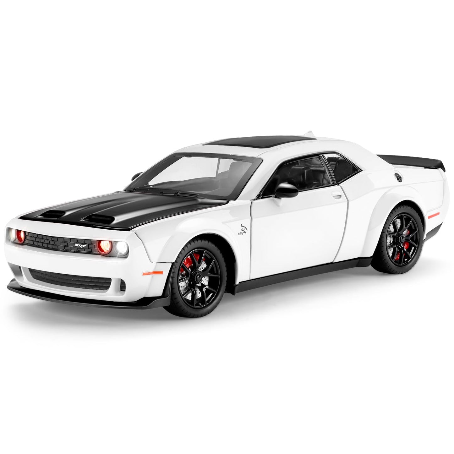 SASBSC 1:24 Diecast Muscle Car Toy with Lights & Sounds – White