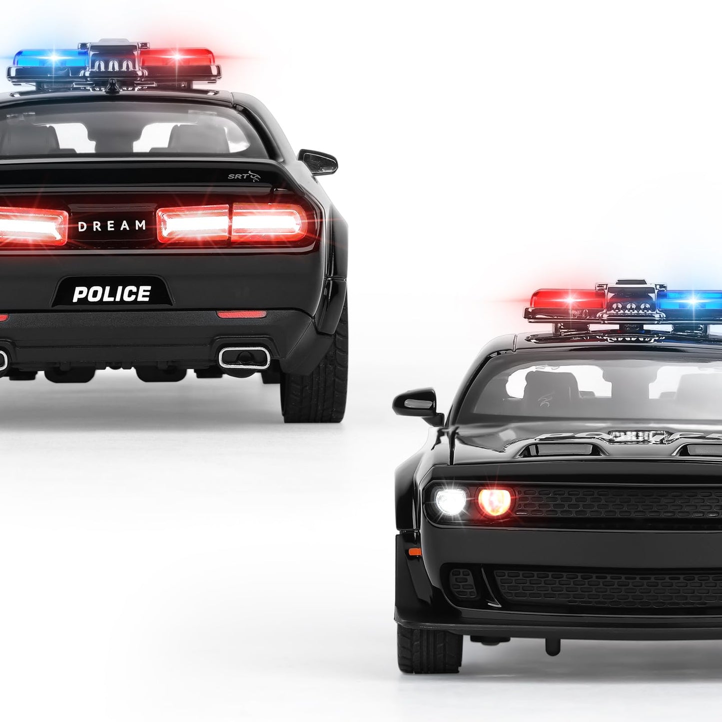 SASBSC Police Car Toys for Boys 3-12 – Metal Diecast Pull-Back Car with Lights & Sounds