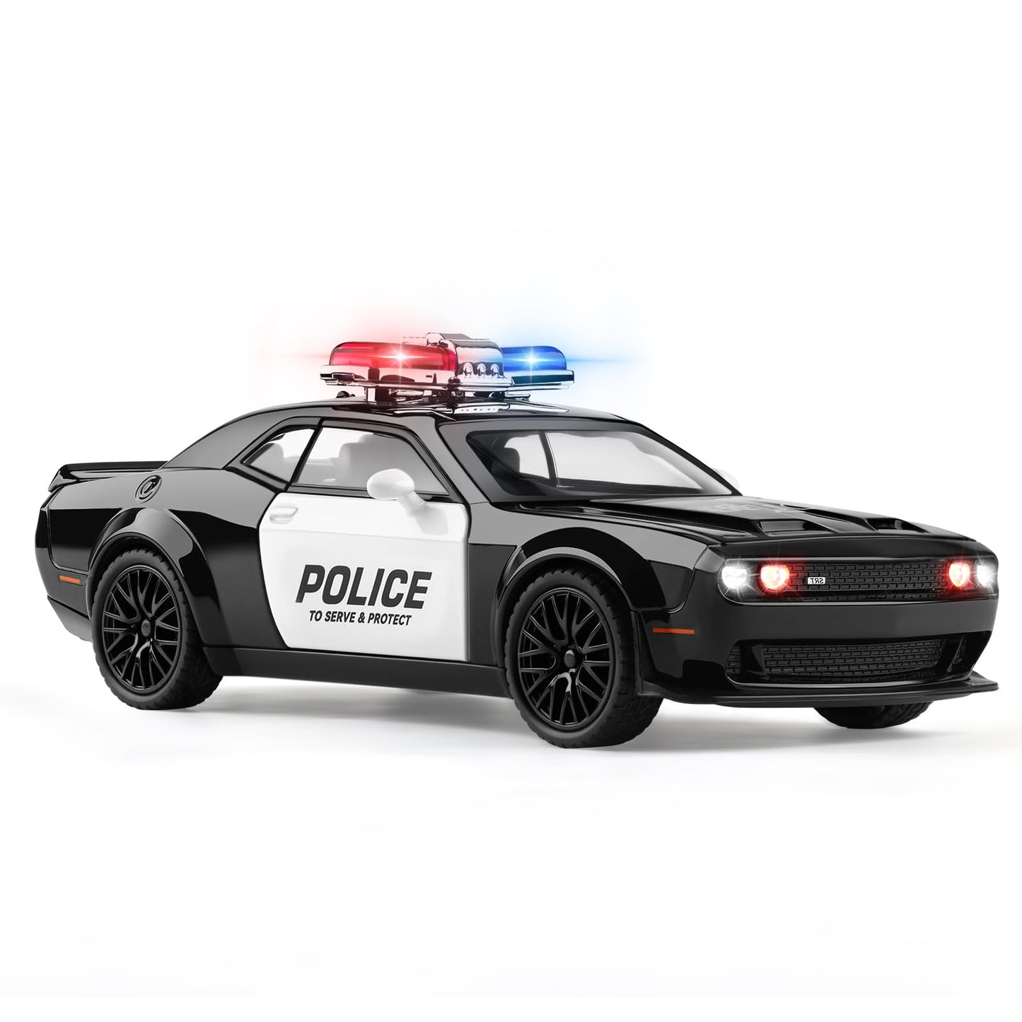 SASBSC Police Car Diecast 1:32 Scale – Light & Sound Pull-Back Car for Kids 3–12