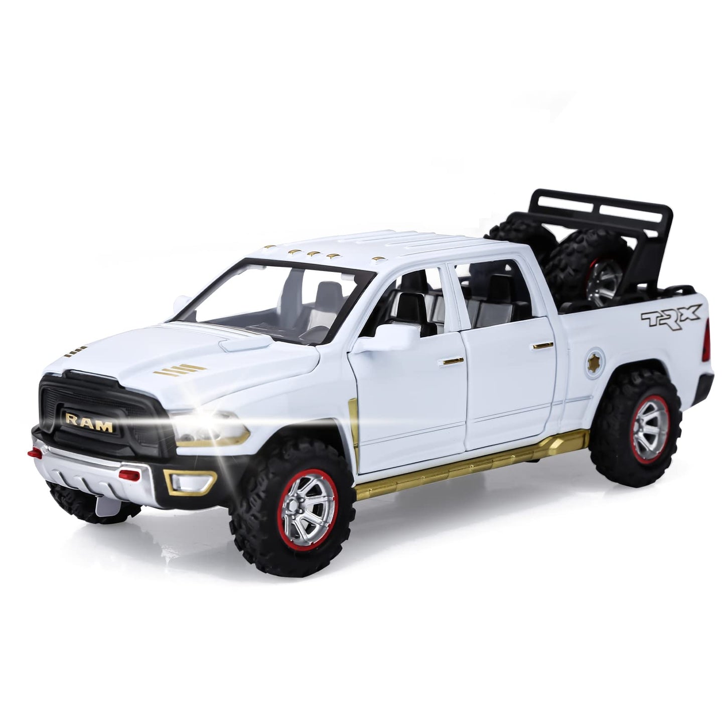SASBSC Toy Trucks for Boys 3-8 | Diecast Pickup with Light & Sound | Pull-Back Cars Gift