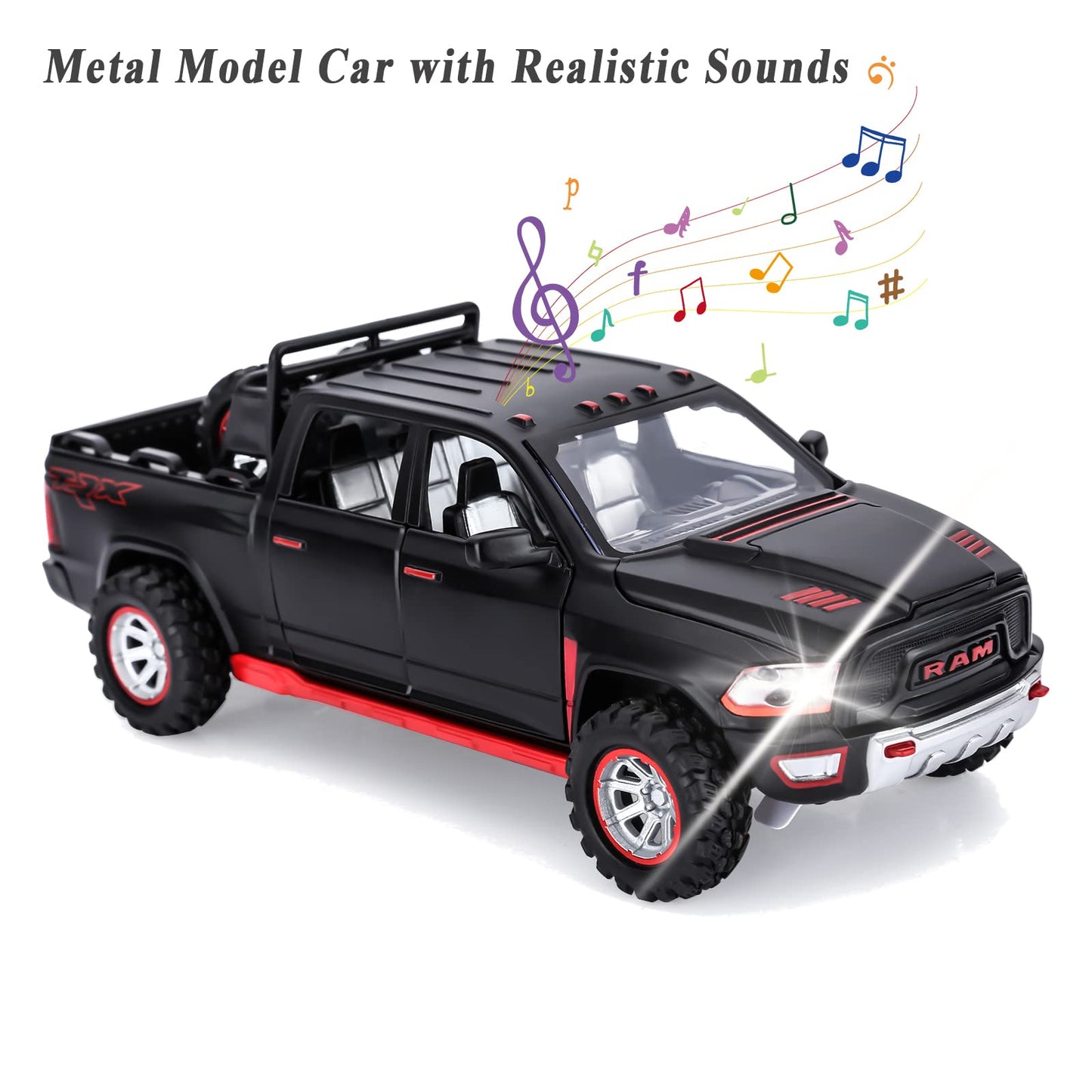 SASBSC Diecast Toy Trucks for Boys 3-8 — Light and Sound Pickup Truck