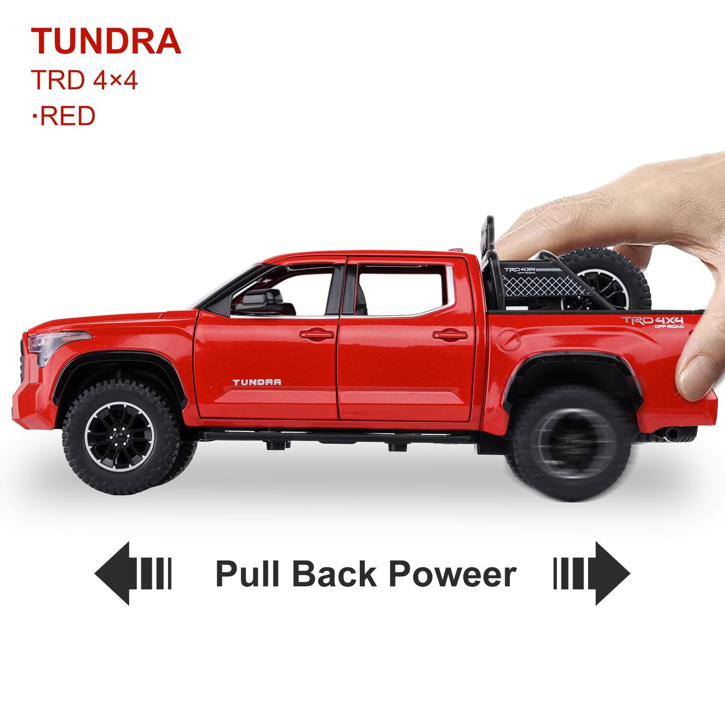 SASBSC Tundra Truck Toys for Kids 3-7 | Diecast Pull-Back Pickup with Lights