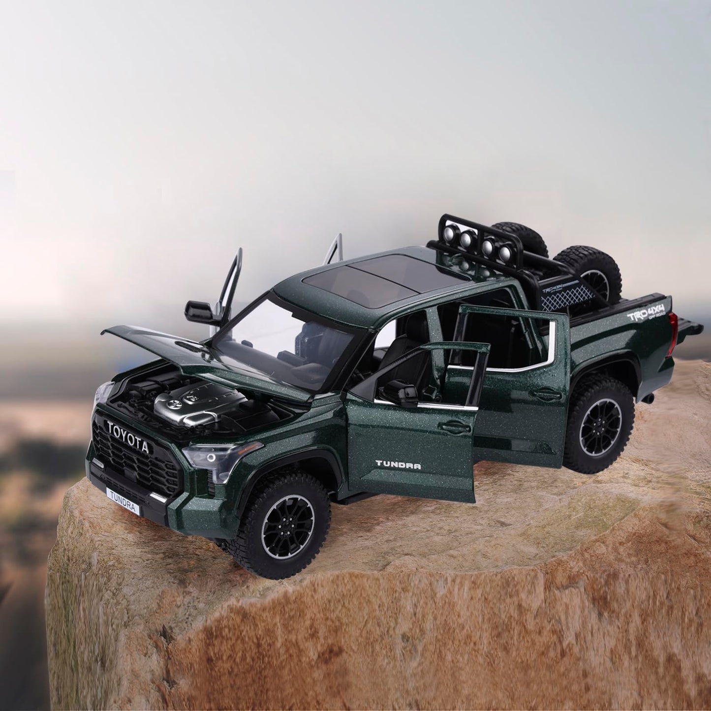 SASBSC Tundra Truck Toy for Boys 3-7 – Diecast Off-Road Pickup with Light & Sound Pull-Back (Green)