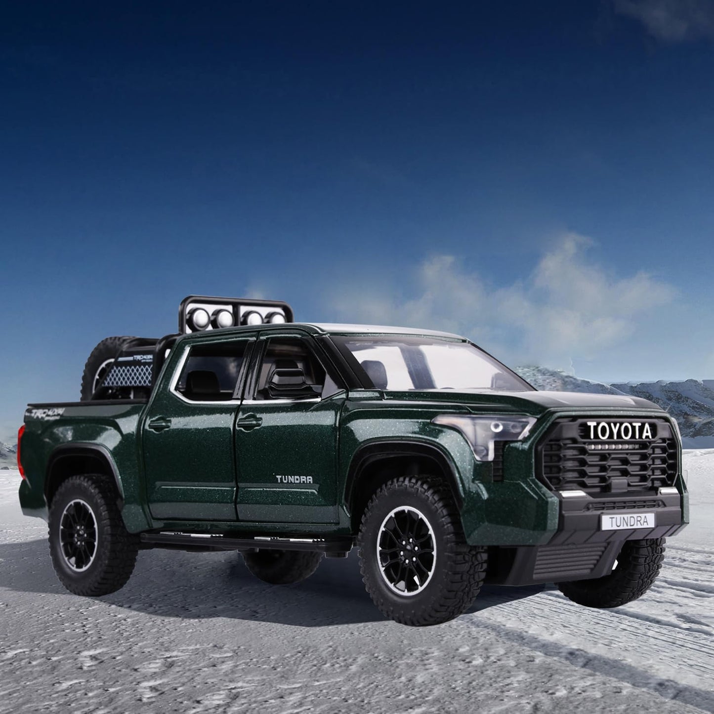 SASBSC Tundra Truck Toy for Boys 3-7 – Diecast Off-Road Pickup with Light & Sound Pull-Back (Green)