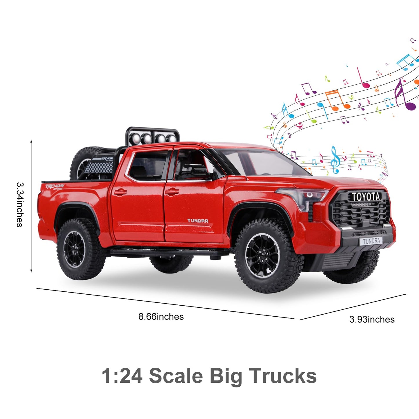 SASBSC Tundra Truck Toys for Kids 3-7 | Diecast Pull-Back Pickup with Lights