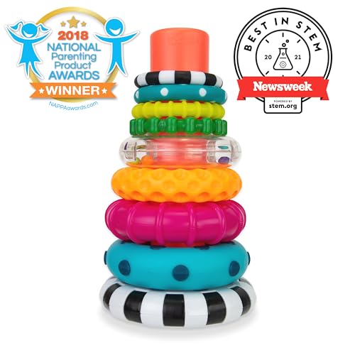 Sassy Stacks of Circles Stacking Ring – 9-Piece STEM Toy for Babies 6–24 Months