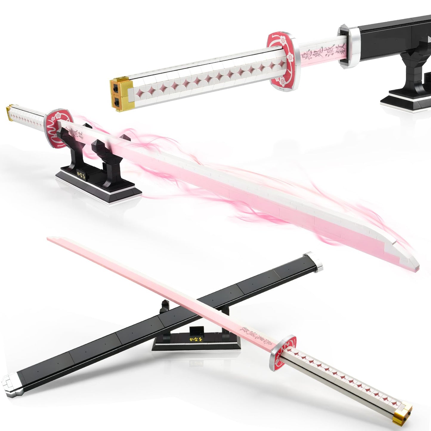 SATHIBI 39-Inch Tsuyuri Kanao Demon Sword Building Set – 706PCS with Scabbard & Stand