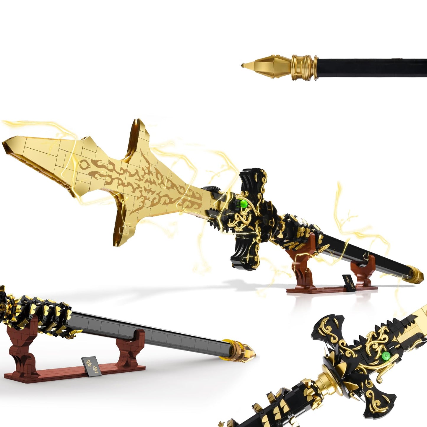 SATHIBI Demon Swords Building Set for Adults — 904 Pieces, 46-Inch Blade