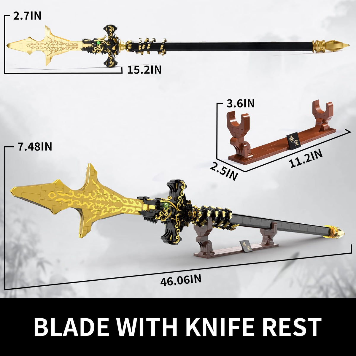 SATHIBI Demon Swords Building Set for Adults — 904 Pieces, 46-Inch Blade