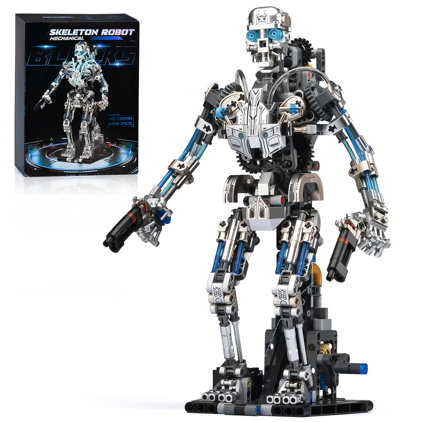 SATHIBI Mechanical Halloween Skull Robot Building Kit for Adults – Gothic Display & Collectible