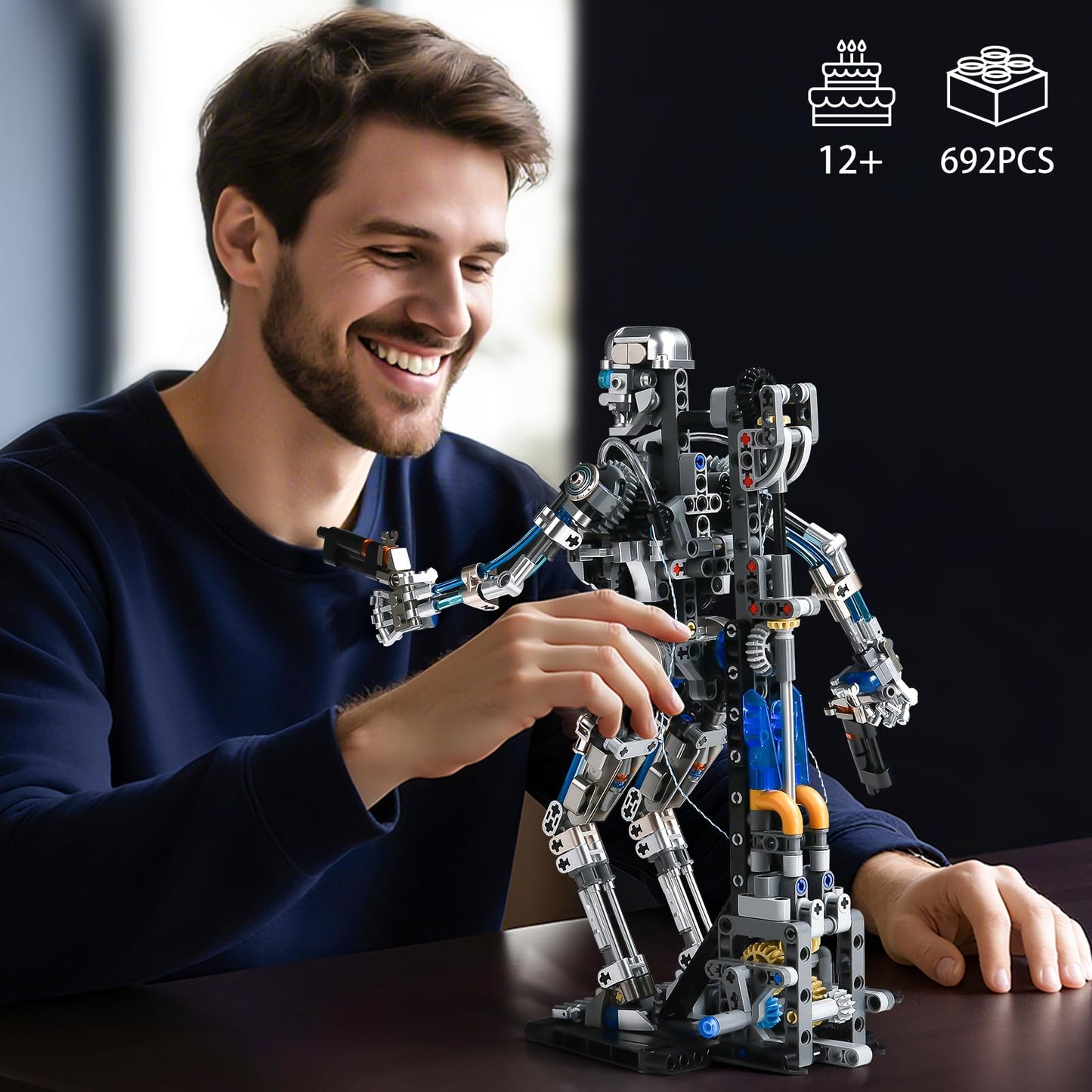 SATHIBI Mechanical Halloween Skull Robot Building Kit for Adults – Gothic Display & Collectible