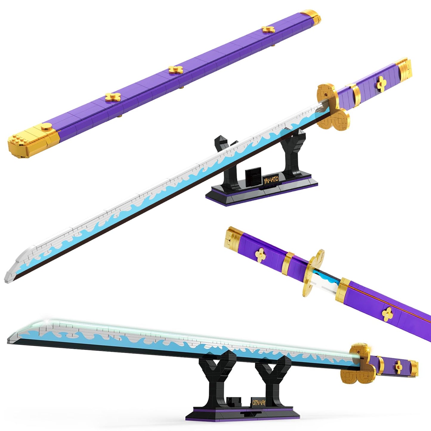 SATHIBI Yamato Sword Building Set – 936-Piece Anime Cosplay Kit with Scabbard & Stand