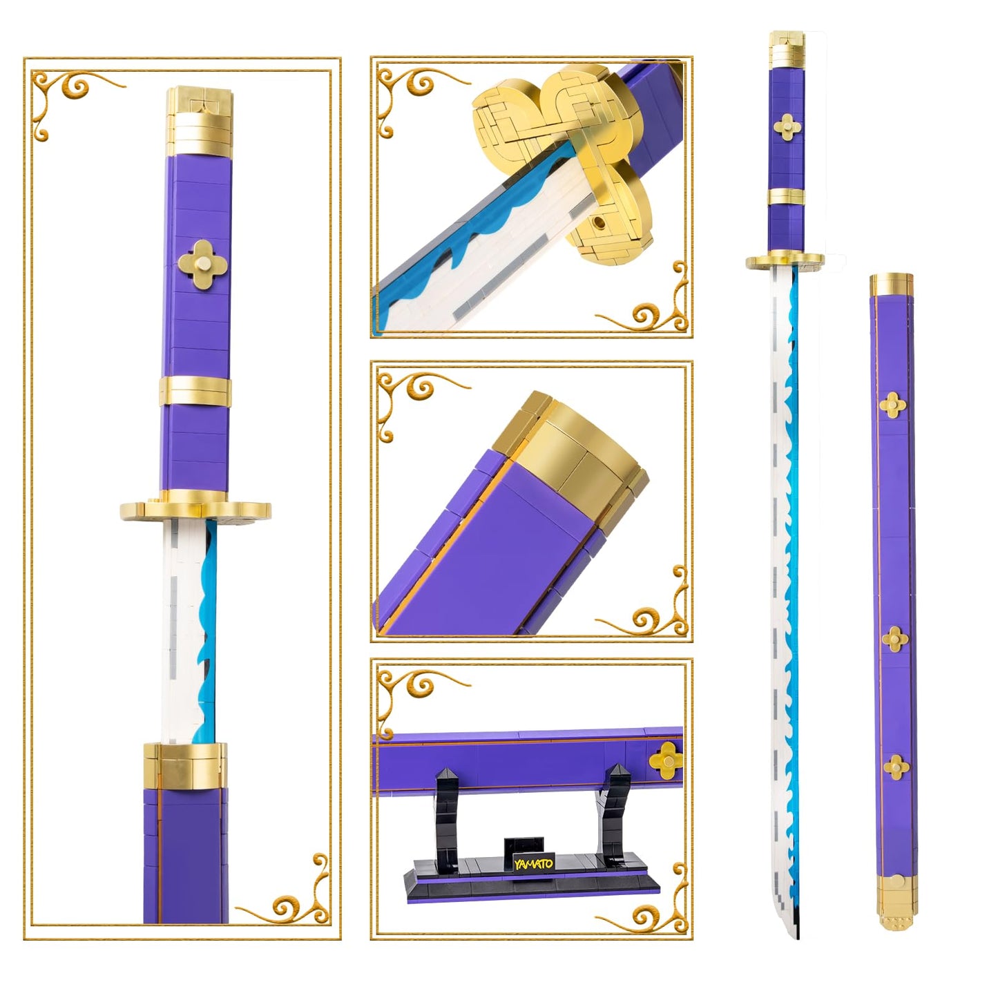 SATHIBI Yamato Sword Building Set – 936-Piece Anime Cosplay Kit with Scabbard & Stand