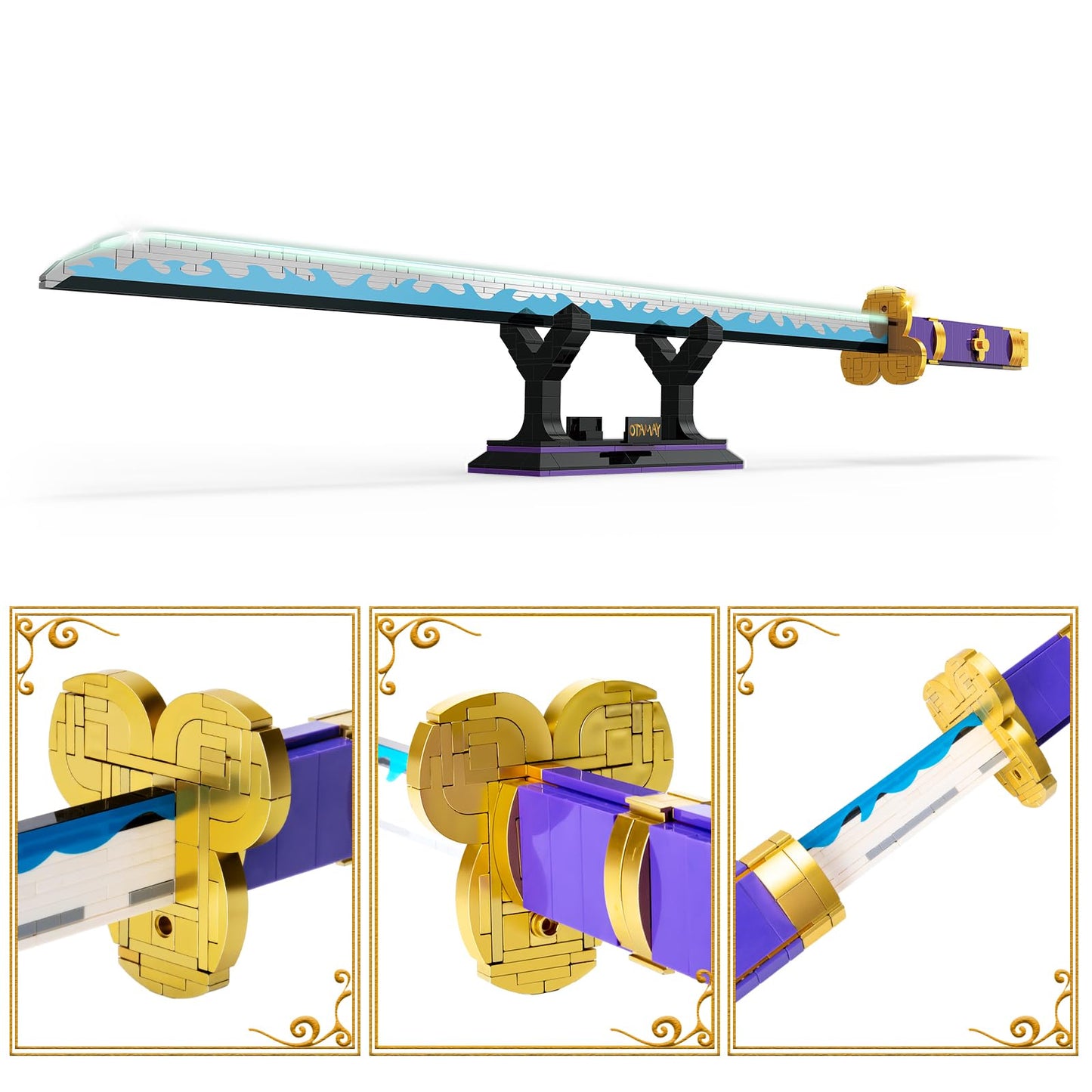 SATHIBI Yamato Sword Building Set – 936-Piece Anime Cosplay Kit with Scabbard & Stand